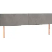 vidaXL Hoofdborden 160x5x78/88 cm fluweel lichtgrijs