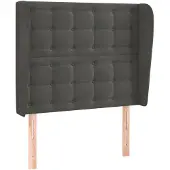 vidaXL Hoofdbord met randen 93x23x118/128 cm fluweel donkergrijs