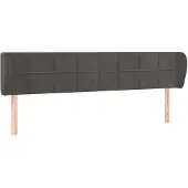 vidaXL Hoofdbord met randen 183x23x78/88 cm fluweel donkergrijs