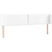 vidaXL Hoofdbord met randen 203x16x78/88 cm kunstleer wit
