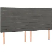 vidaXL Hoofdbord donkergrijs 180x5x118/128 cm fluweel