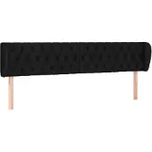 vidaXL Hoofdbord met randen 203x23x78/88 cm stof zwart