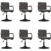 vidaXL Eetkamerstoelen draaibaar 6 st fluweel donkergrijs