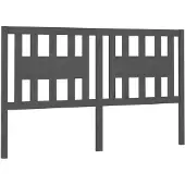 vidaXL Hoofdbord 186x4x100 cm massief grenenhout grijs