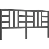 vidaXL Hoofdbord 186x4x100 cm massief grenenhout grijs