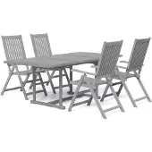 vidaXL 5-delige tuinset, massief acaciahout