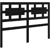 vidaXL Hoofdbord 125,5x4x100 cm massief grenenhout zwart