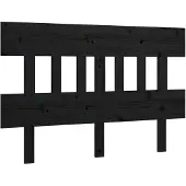 vidaXL Hoofdbord 123,5x3x81 cm massief grenenhout zwart