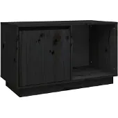 vidaXL Tv-meubel 74x35x44 cm massief grenenhout zwart