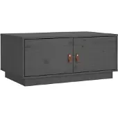 vidaXL Salontafel 80x50x35 cm massief grenenhout grijs