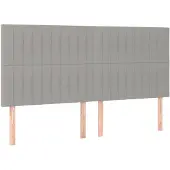 vidaXL Hoofdbord lichtgrijs 160x5x118/128 cm stof