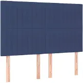 vidaXL Hoofdbord blauw 144x5x118/128 cm stof