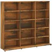 vidaXL Cd-kast 100x23x89,5 cm bewerkt hout gerookt eikenkleurig