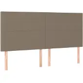 vidaXL Hoofdbord taupe 160x5x118/128 cm Stof