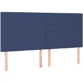 vidaXL Hoofdbord blauw 160x5x118/128 cm stof