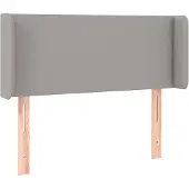 vidaXL Hoofdbord met randen 103x16x78/88 cm stof lichtgrijs