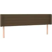 vidaXL Hoofdbord met randen 163x16x78/88 cm stof donkerbruin