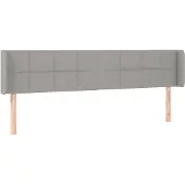 vidaXL Hoofdbord met randen 203x16x78/88 cm stof lichtgrijs