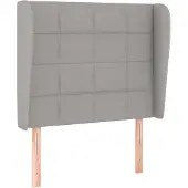 vidaXL Hoofdbord met randen 103x23x118/128 cm stof lichtgrijs