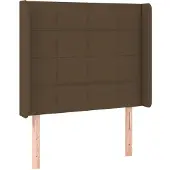 vidaXL Hoofdbord LED 103x16x118/128 cm stof donkerbruin