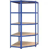vidaXL Hoekrek 5-laags staal & bewerkt hout antracietkleurig