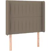 vidaXL Hoofdbord met randen 103x16x118/128 cm stof taupe