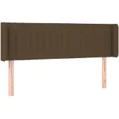 vidaXL Hoofdbord met randen 147x16x78/88 cm stof donkerbruin