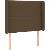 vidaXL Hoofdbord met randen 103x16x118/128 cm stof donkerbruin