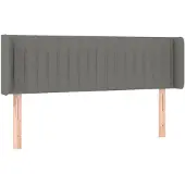 vidaXL Hoofdbord met randen 147x16x78/88 cm stof donkergrijs