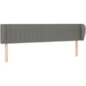 vidaXL Hoofdbord met randen 163x23x78/88 cm stof donkergrijs