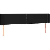 vidaXL Hoofdbord met randen 163x16x78/88 cm stof zwart
