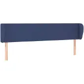 vidaXL Hoofdbord met randen 183x23x78/88 cm stof blauw