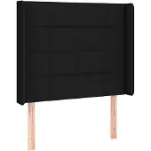 vidaXL Hoofdbord met randen 93x16x118/128 cm stof zwart