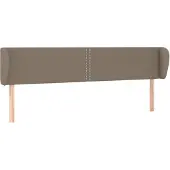 vidaXL Hoofdbord met randen 183x23x78/88 cm stof taupe