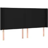 vidaXL Hoofdbord met randen 163x16x118/128 cm stof zwart
