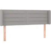 vidaXL Hoofdbord met randen 147x16x78/88 cm stof lichtgrijs