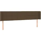 vidaXL Hoofdbord met randen 203x16x78/88 cm stof donkerbruin
