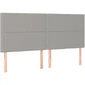 vidaXL Hoofdbord lichtgrijs 180x5x118/128 cm stof
