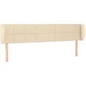 vidaXL Hoofdbord met randen 183x23x78/88 cm stof crèmekleurig