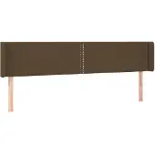 vidaXL Hoofdbord met randen 183x16x78/88 cm stof donkerbruin