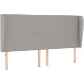 vidaXL Hoofdbord met randen 183x23x118/128 cm stof lichtgrijs