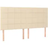 vidaXL Hoofdbord crème 160x5x118/128 cm stof