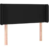 vidaXL Hoofdbord met randen 83x16x78/88 cm stof zwart