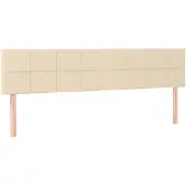 vidaXL Hoofdborden 180x5x78/88 cm stof crèmekleurig