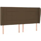 vidaXL Hoofdbord met randen 203x23x118/128 cm stof donkerbruin