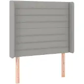 vidaXL Hoofdbord met randen 83x16x118/128 cm stof lichtgrijs