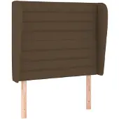 vidaXL Hoofdbord met randen 103x23x118/128 cm stof donkerbruin