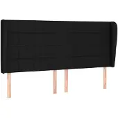 vidaXL Hoofdbord met randen 183x23x118/128 cm stof zwart