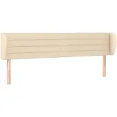vidaXL Hoofdbord met randen 163x23x78/88 cm stof crèmekleurig