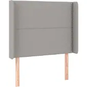 vidaXL Hoofdbord met randen 103x16x118/128 cm stof lichtgrijs